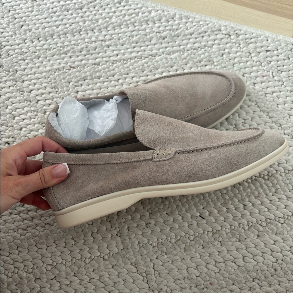 Tan Suede Loafers Slip-Ons